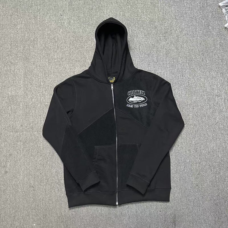 سويت شيرت بسحاب جزيرة الكاتراز من كورتز مع جاكيت فليس بتفاصيل خياطة، كاجوال، فضفاض، كاردجان عصري - Image 5